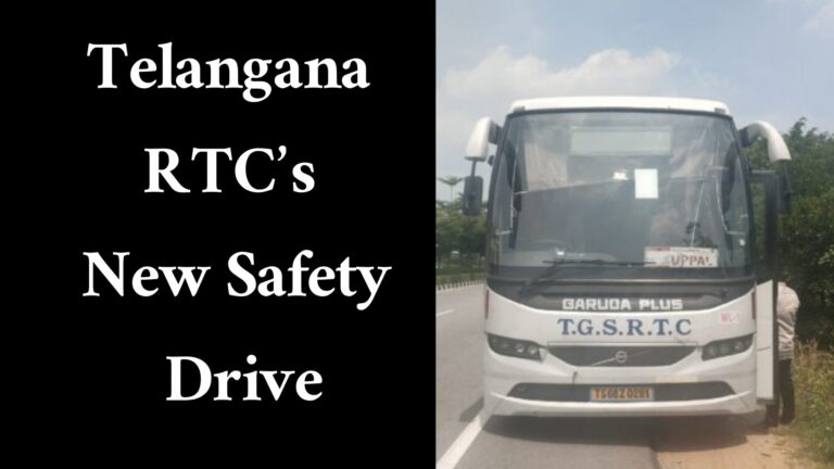 TGSRTC bus equipped with fire safety and emergency exit features