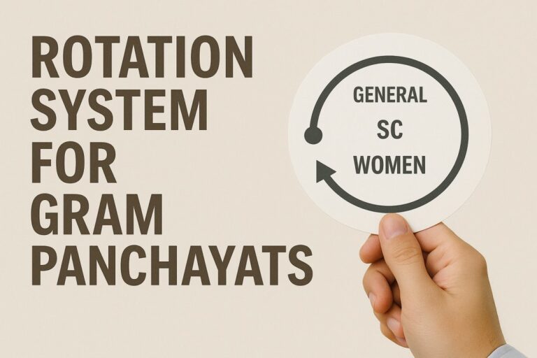 Infographic explaining Telangana Panchayat Raj Act 2018 reservation system for SC, ST, BC, and Women in local body elections (MPTC & ZPTC).