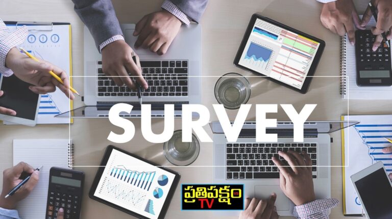 “Canva-created survey illustration showing people analyzing data charts, graphs, and statistics on laptops and tablets – Prathipaksham TV.”